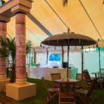 Location de parasol oriental gris
