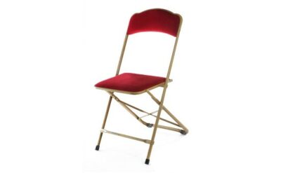Chaise pliante velours rouge