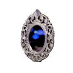 miroir médaillon argenté 2