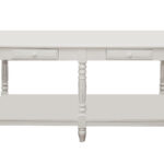 Table console blanche pieds tournés