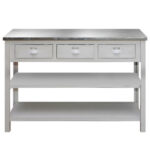 Table console blanche pieds carrés