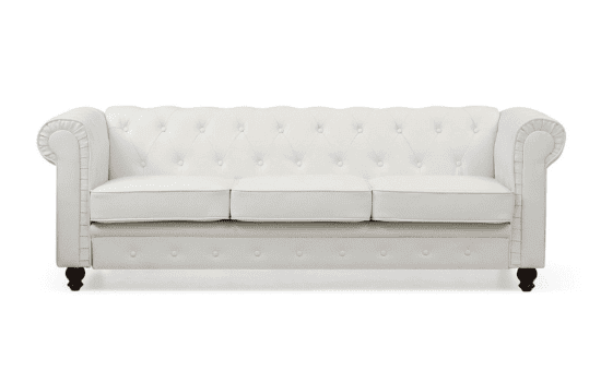 Canapé Chesterfield blanc 3 places