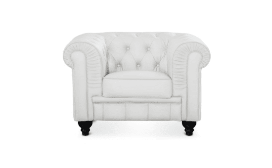 Grand fauteuil Chesterfield blanc